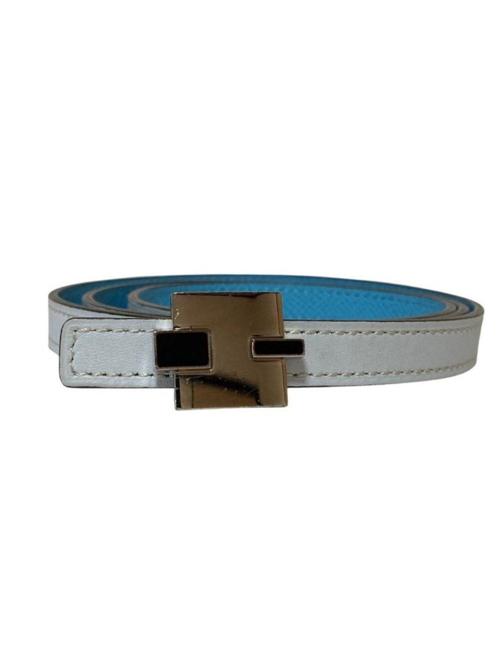 Hermes Irene Veau Epsom Reversible Belt Light Blue Sky